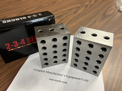 2-3-4  precision block pair 23 hole set up block pair 0.0002'' #701-234 new