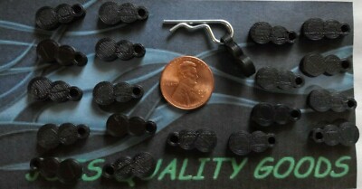 30 1/10TH SCALE RC CAR BODY CLIP PIN BLACK PULL TABS NO CLIPS INCLUDED