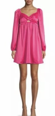 dull satin dress DULL SATIN CROSS FRONT TIE DRESS, Large