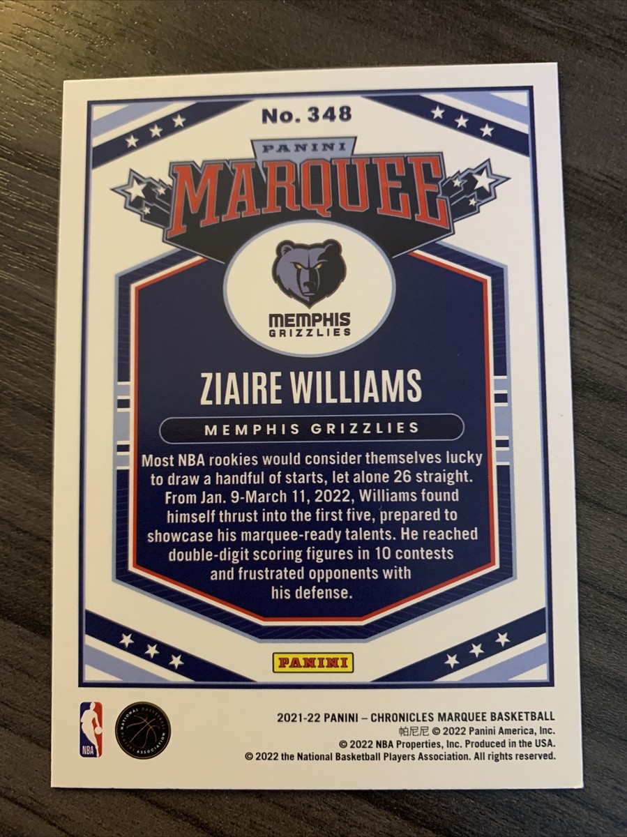 2021-22 Panini Chronicles Marquee Ziaire Williams RC Rookie 2021-22 Panini Chronicles Marquee Ziaire Williams RC Rookie