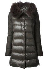 Duvetica Puffer Goose Down Jacket Coat With Fur Hood U.k. 10