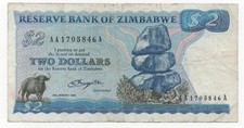 ZIMBABWE 2 DOLLARS 1980 PICK 13 LOOK SCANS