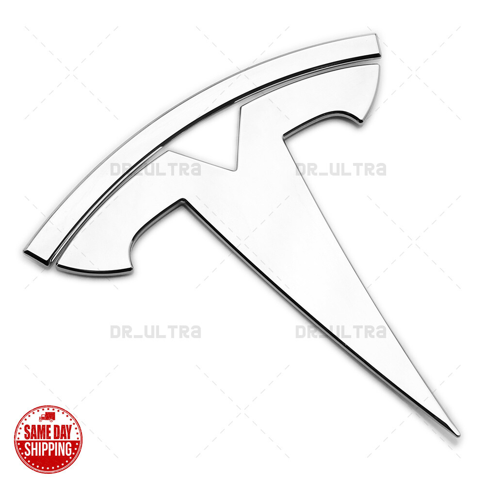 Tesla Model Y Rear Liftgate Lid T Nameplate Logo Badge Emblem Sport OEM Chrome-image