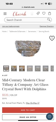 ドルフィンボウル・TIFFANY Vintage Tiffany & Co Gorgeous Crystal