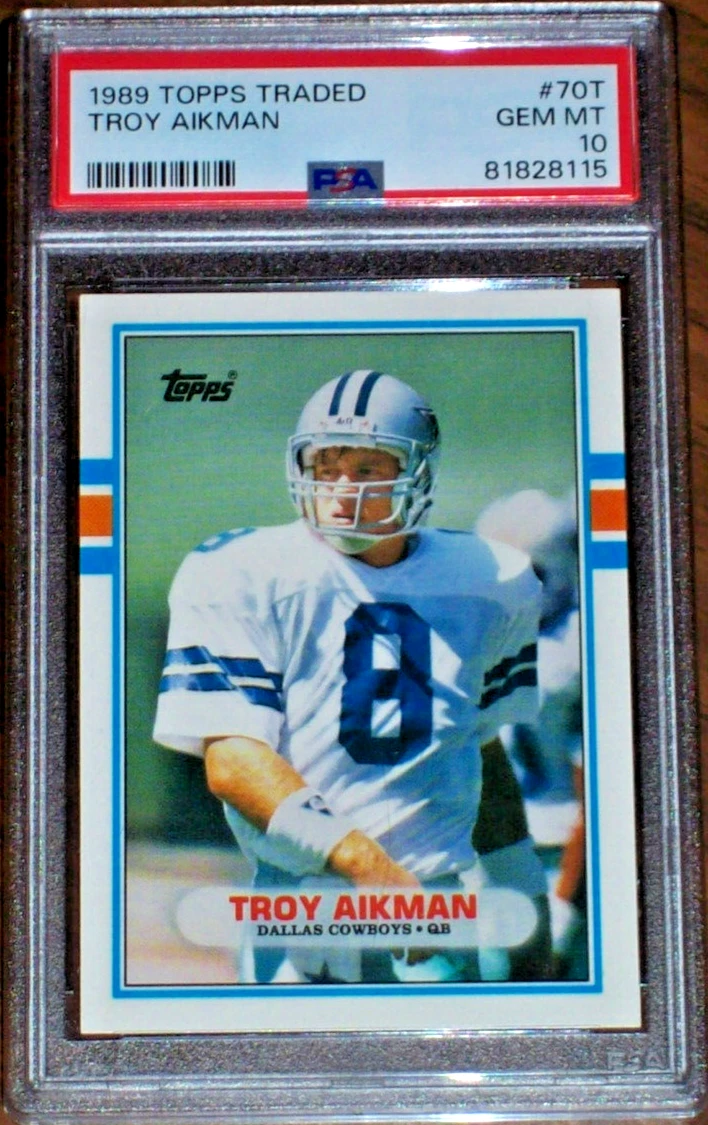 Troy Aikman Football Grade 10 Rookie Sports Trading Cards