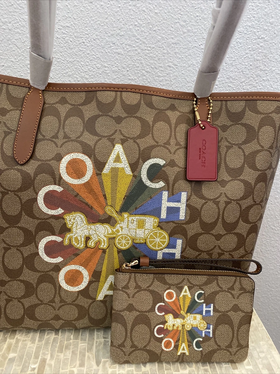 City tote in signature canvas with coach radial rainbow Clearance