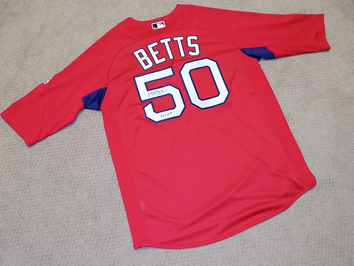 Mookie Betts Signed Majestic Cool Base Baseball Jersey Boston Red Sox JSA