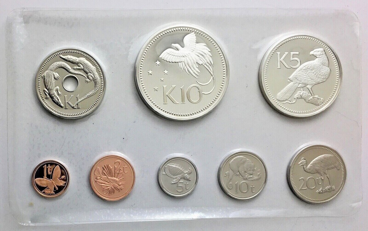 1975 PAPUA NEW GUINEA - OFFICIAL PROOF SET 2 SILVER CROWNS & COA