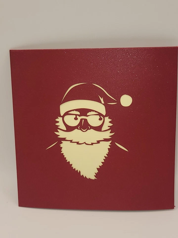Pop Up Merry Christmas Santa on Motorcycle Greeting Card  #65 - Image 3 of 4