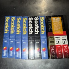 Mixed Lot of 10 VHS 120 Tapes Blank SCOTCH , ...