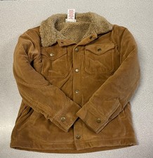 Tommy Bahama Boys Corduroy Sherpa Lined Trucker Jacket Brown Size M 7/8