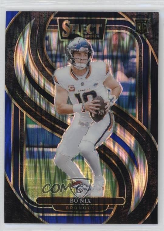 2024 Panini Select Premier Level Black & Blue Shock Prizm Bo Nix #117 1o0p