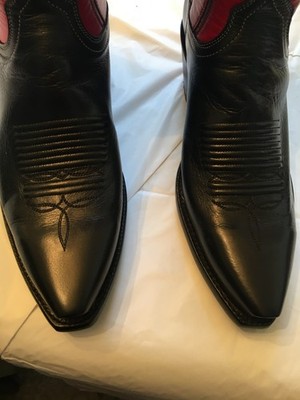 Female handmade Lucchese Vintage Cowboy Western Boots Floral Inlays.