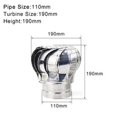 Stainless Steel Roof Ventilator Wind Turbines Air Vent Attic Ventilator 110Mm Pi