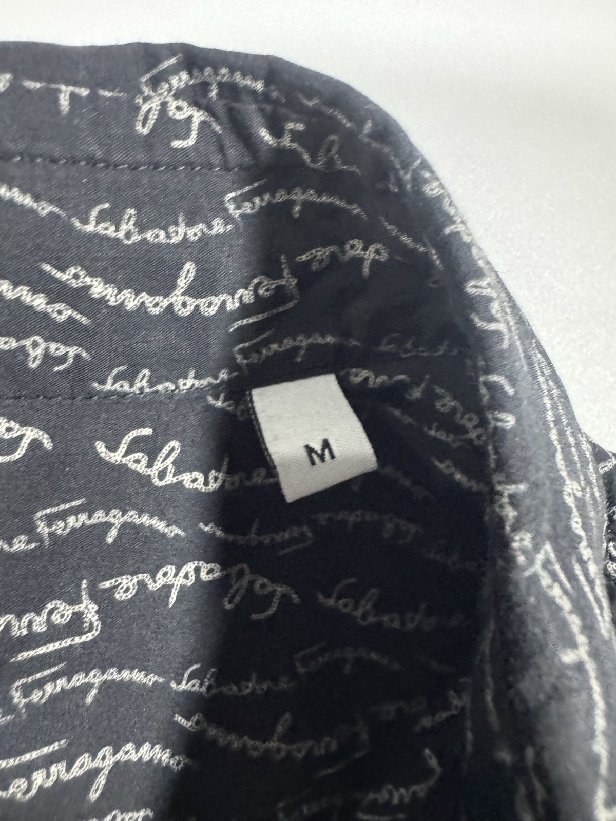 Salvatore Ferragamo Script Logo Button Shirt Blac… - image 5