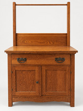 Vintage Oak Dresser Chest of Drawers Arts & Crafts Style Cabinet