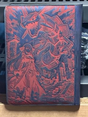 Cynthia's Garchomp Red And Blue Laser Engraved Zipper 9 Slot Binder Pokemon