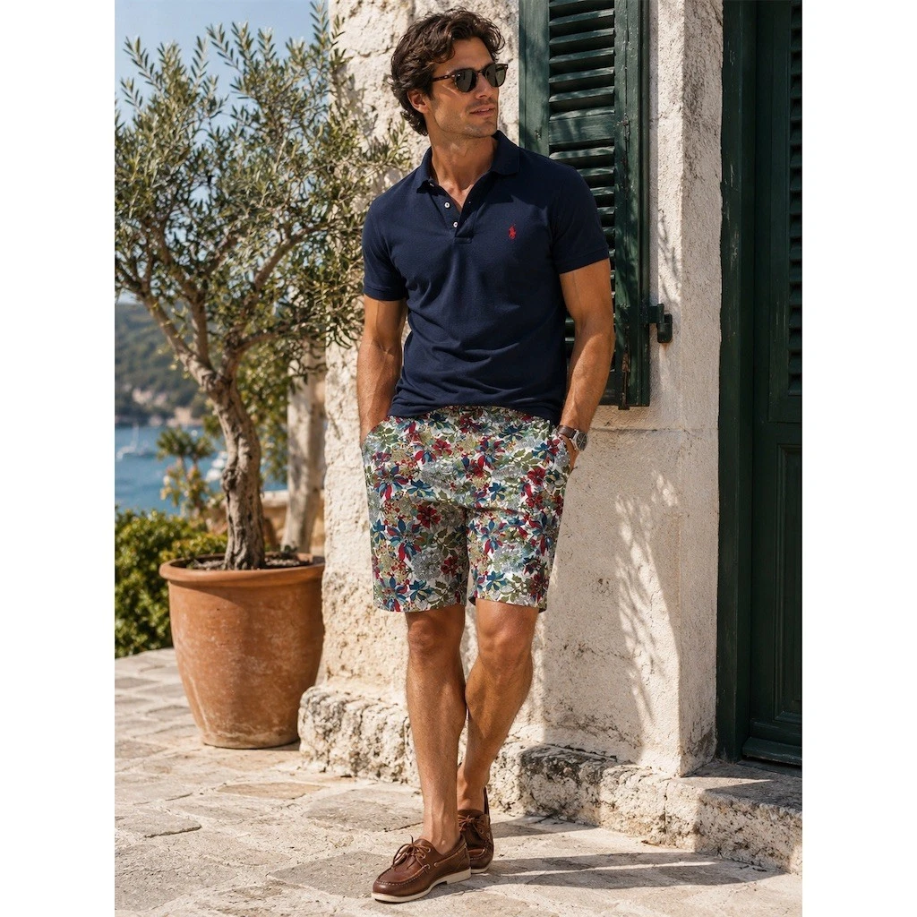 Antony Morato Chino Shorts Mens Size 32x10 Multicolor Floral Resort Casual cuffs