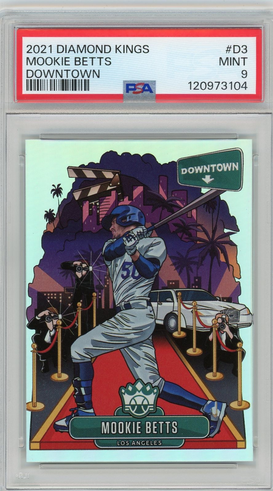 2021 Diamond Kings Mookie Betts Downtown Mint PSA 9 Dodgers