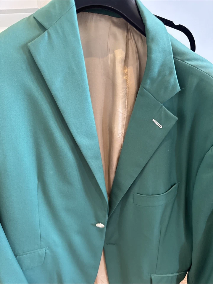 Green Mens Blazer Custom Tailor Made Tailored Wool Suit Jacket XL Italy - Image 2 of 4