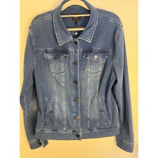 Liverpool Los Angeles Classic Denim Trucker Stretch Jacket Med Wash Blue XL