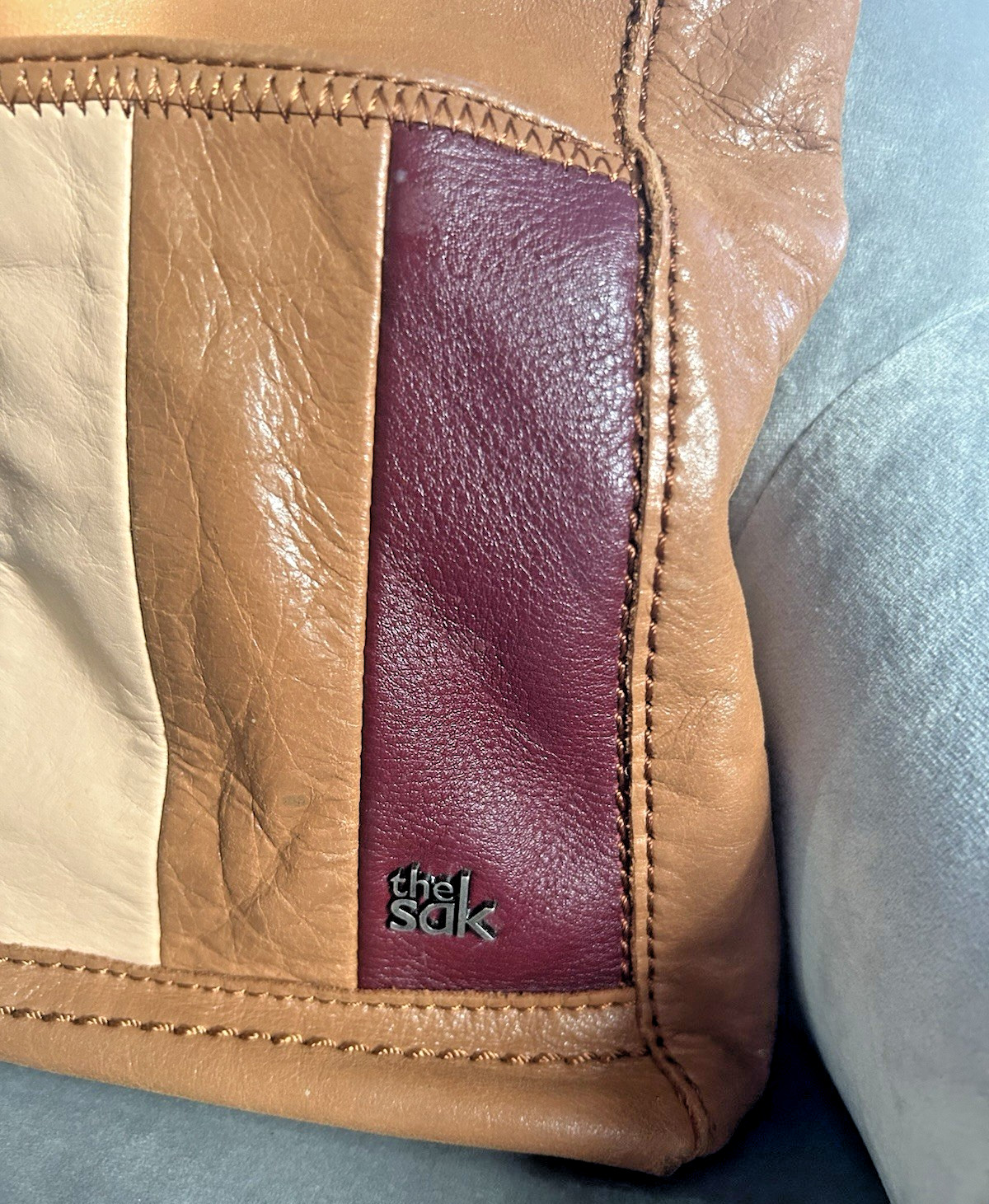 The Sac Leather Multicolor Patchwork Iris Crossbo… - image 2