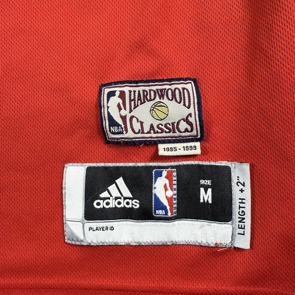 Miami Heat Basketball Jersey Mens Medium Red NBA Adidas Hardwood Classics James - Image 2 of 4