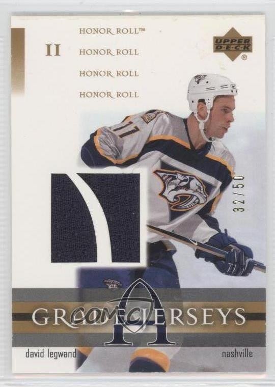 2001-02 Upper Deck Honor Roll Grade A Jerseys Gold 32/50 David Legwand #J-DL 0v1
