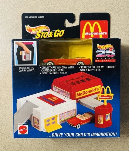 1994 Hotwheels Sto & Go McDonald’s #65613 NIB Vintage Cars Included