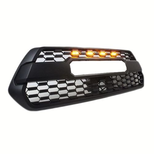 Black Front Grille Grill Fit For TOYOTA TACOMA TRD 2016-2019 With LED LIGHT - Picture 4 of 4