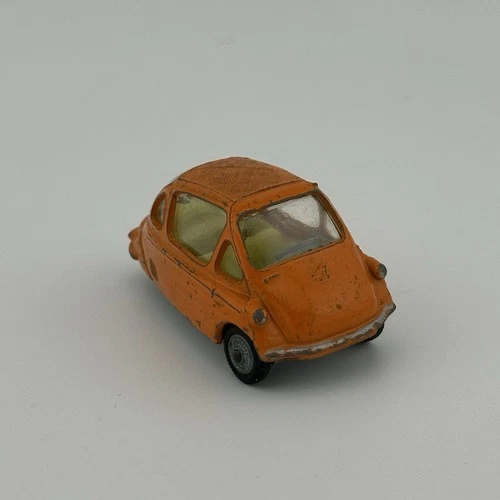 Vintage Corgi Toys Diecast Heinkel No. 233 Orange Economy Three Wheel Micro Car