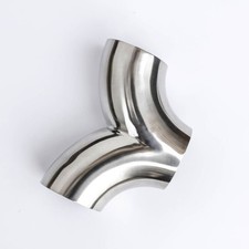 Stainless Steel 3 Way Y-Shape Pipe Tee Piece Exhaust Tube 90  Polished Tools 