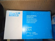 BeA C 3/4" 19mm Industrial Staples 2,500 Count .075 x .035 1-1/4 Crown x 3/4
