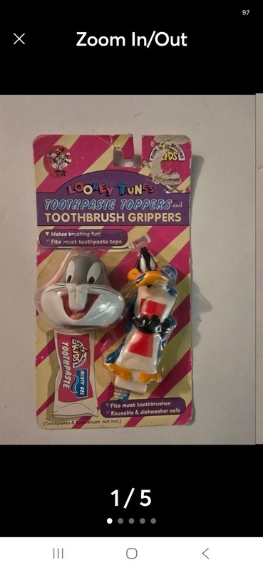 1995 vintage Looney Tunes "Toothpaste Toppers and Toothbrush Grippers"