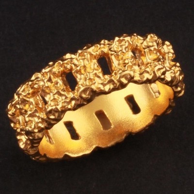 IX Studios Gilded Sterling Ring. Crunchy Curb. NEW! 50 mm. DMN0309GDHA