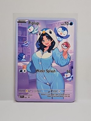 Piplup Girl Non Holo Pokemon Card VMAX EX GX ACG V Star custom