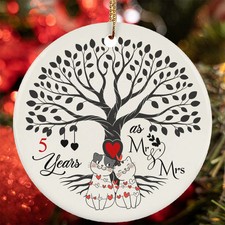 5th Wedding Anniversary Ornament Cat Couple 5 Year As Mr Mrs Christmas Gift