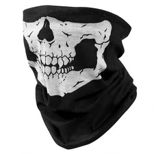 Skeleton Ghost Mask Skull Face Mask Hood Biker Face and Neck Cover