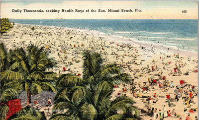 Miami Beach, Florida - Daily Thousands, seeking Health Rays of the Sun - 1940s