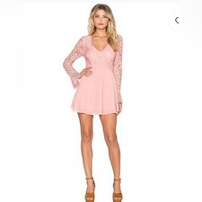 TULAROSA Pink Lace Long Sleeve Dress Size Large | Bell Sleeve