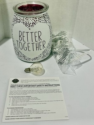 SCENTSY GLASS  BETTER TOGETHER  SCENTED WAX WARMER~NEW!