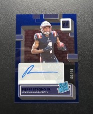 2022 Panini Clearly Donruss Pierre Strong Jr. Blue Rated Rookie Auto 85/99 #91