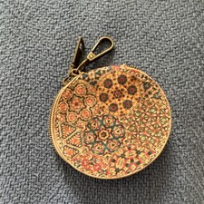 Geometric Multicolor Folding Zip-Around Coin Wallet for Women Bohemian Pattern