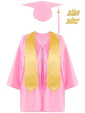 Preschool Kindergarten Graduation Gown Cap Set 2026 2027 Charms Sash Apparel