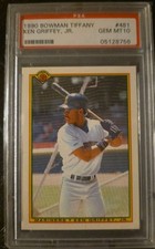 1990 BOWMAN TIFFANY #481 KEN GRIFFEY JR. MARINERS HOF PSA 10