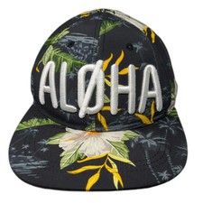 H&M Snapback Hat Black One Size Tropical Flor...
