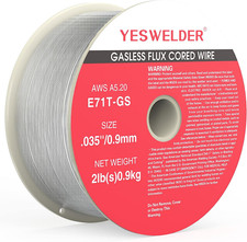 YESWELDER Flux Core Gasless MIG Wire, E71T-GS Mild Carbon Steel .035-Inch Diamet