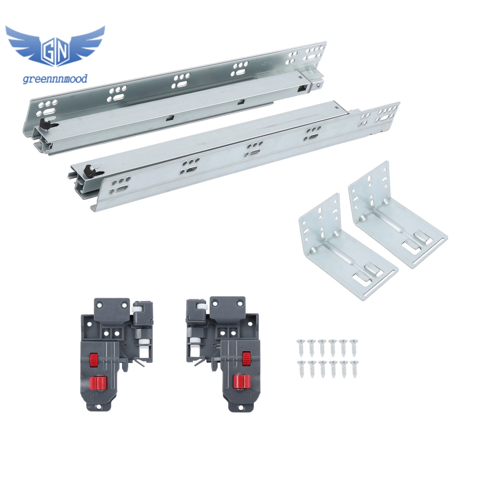1 Pack,18 Inch Drawer Slides Bottom Mount Hidden 100lb