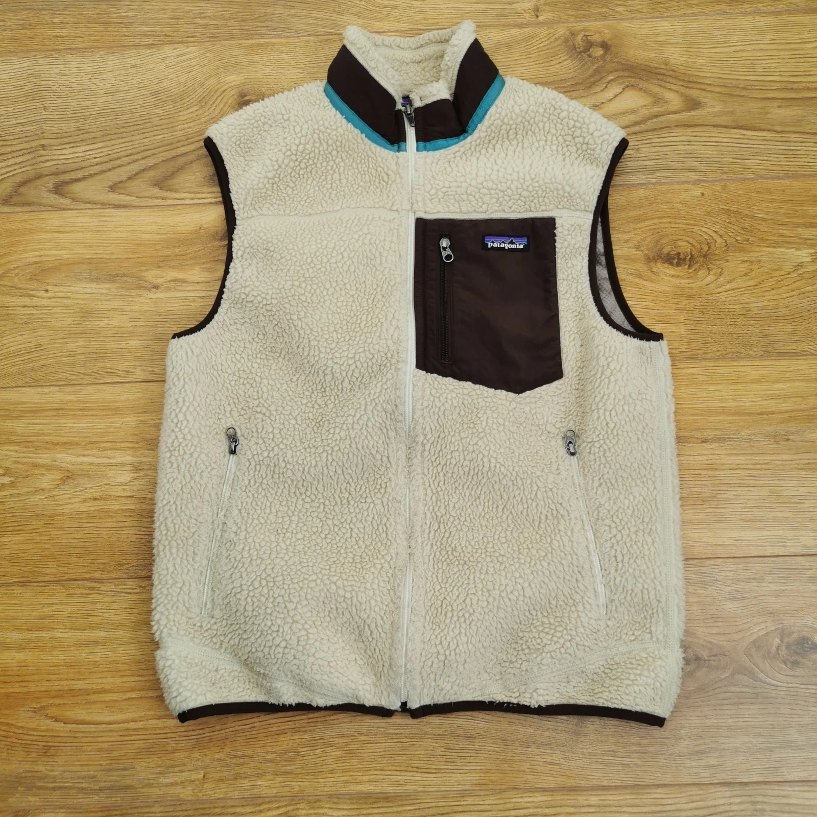 Patagonia Classic Retro-X Fleece Gilet Mens M Medium Cream Beige Pile Outdoor