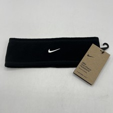 Nike Fleece Headband Women's OSFM Black/White Therma-Fit - New with Tags 